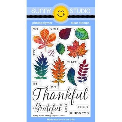 Sunny Studio Clear Stamps - Elegant Leaves